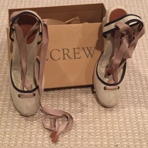 J. Crew Wedge espadrilles, worn once!